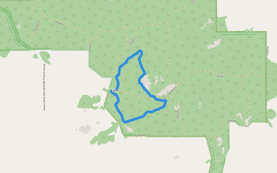 Walk trail walking route map in East Pingelly
