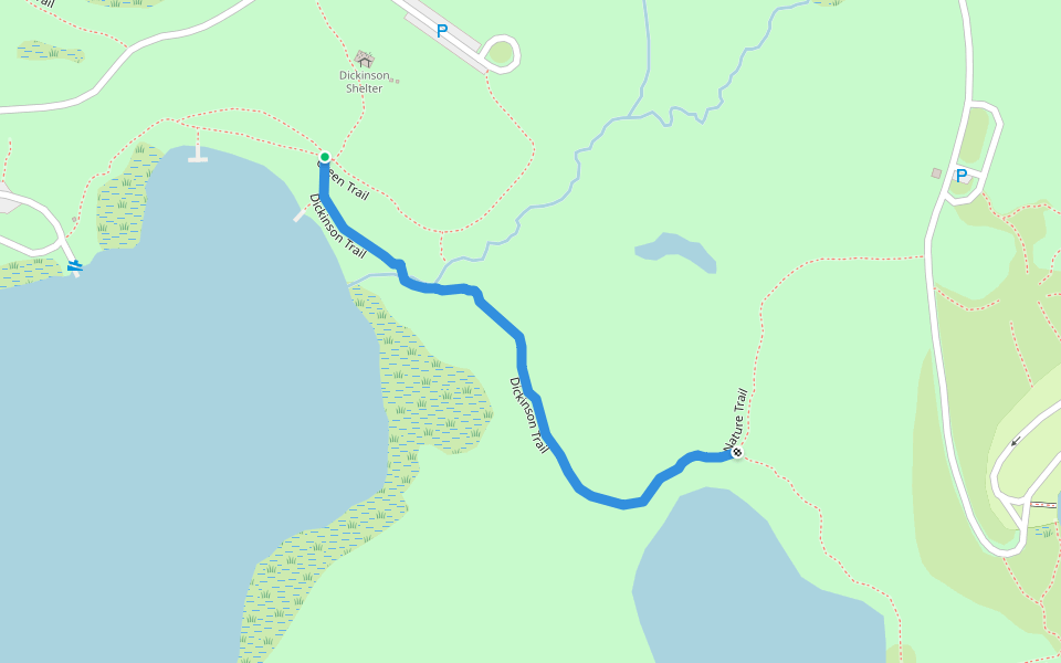 Dickinson Trail walking route map in Fenton