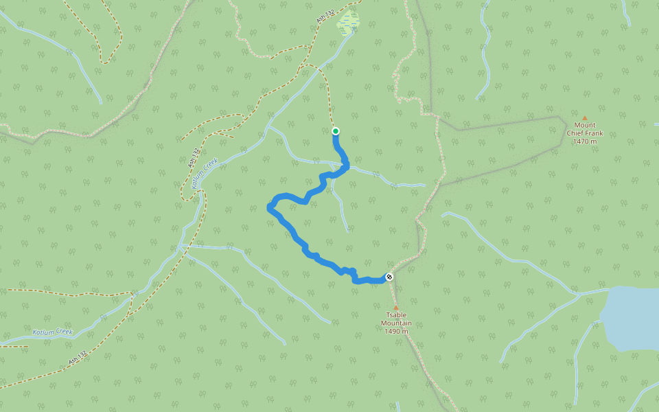 NW Ridge of Tsable Mtn Trail walking route map in Union Bay