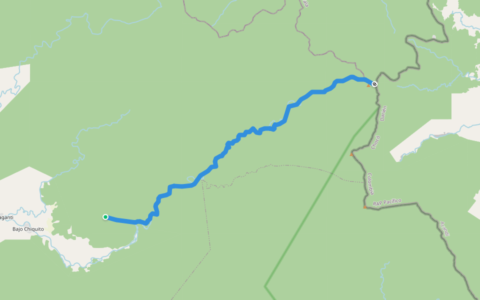 aproximado walking route map in Boca de Marraganti