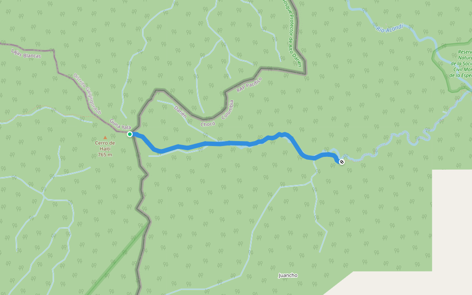 aproximado walking route map in Chucurtí