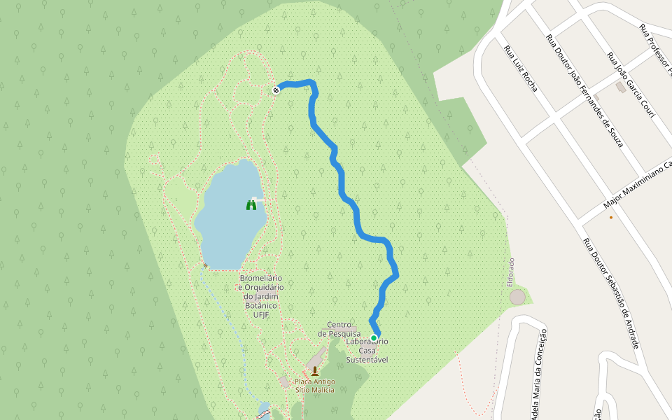 Trilha da Juçara walking route map in Juiz de Fora
