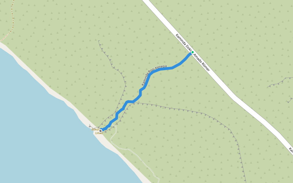 Kaminda Rooi Kenepa walking route map in Sint Michiel