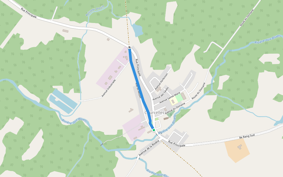 Express Beauce Mégantic walking route map in Courcelles