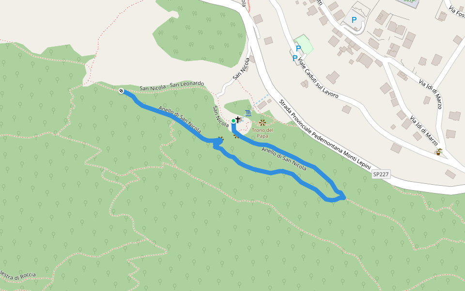 Anello di San Nicola walking route map in Sgurgola