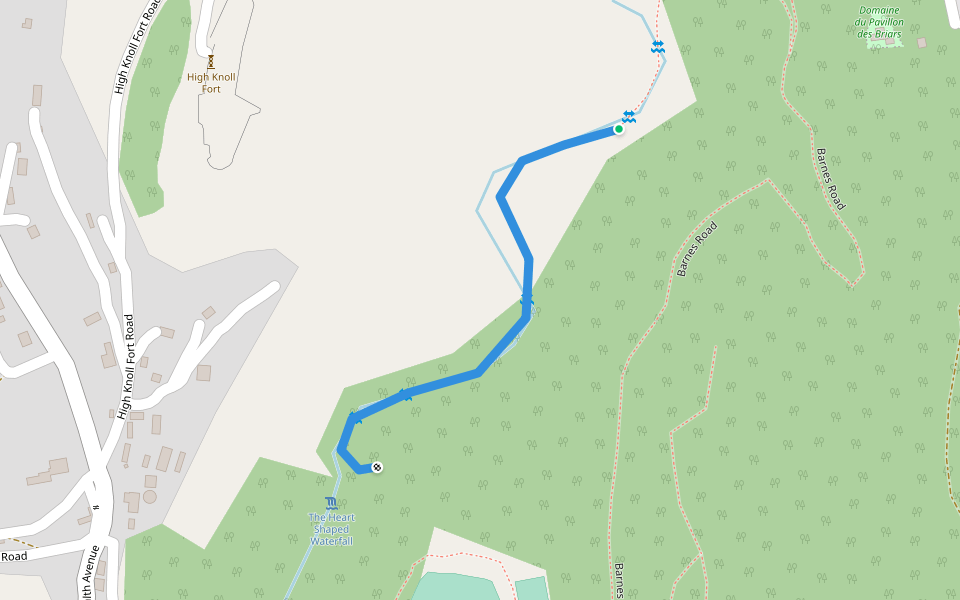 Heart shaped waterfall postbox walk walking route map in Ruperts