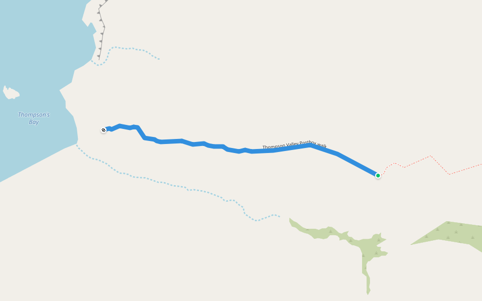 Thompson Valley Postbox walk walking route map in Ruperts