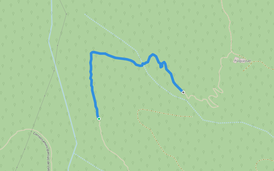 Camins tractor/corriols de Llastanosa-Puigvassall walking route map in Vallfogona de Ripollès