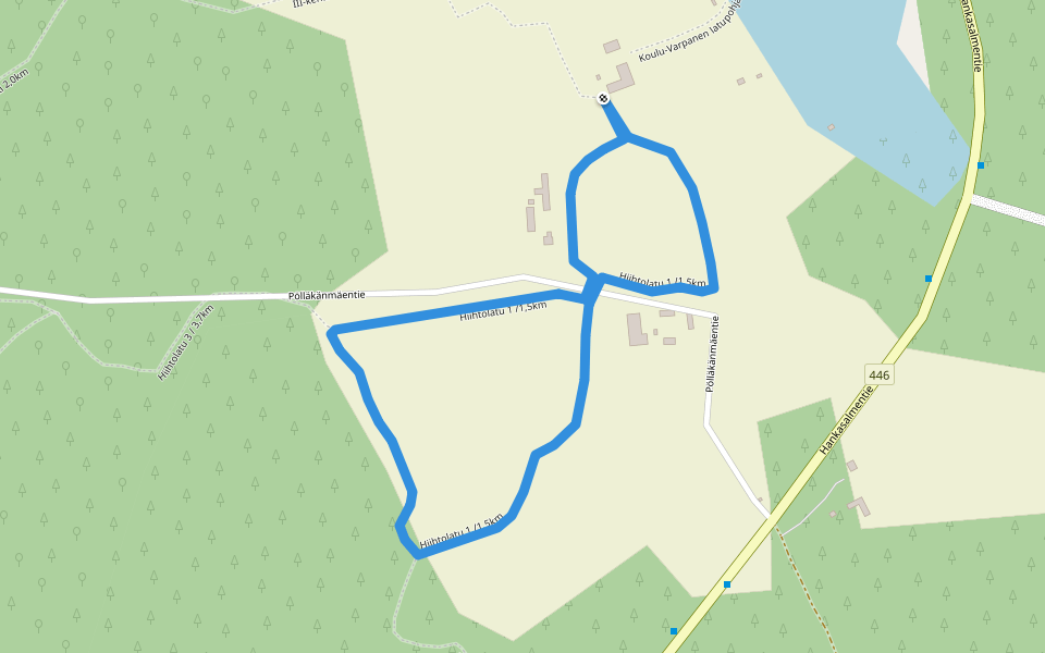 Hiihtolatu 1 /1,5km walking route map in Ylätalo