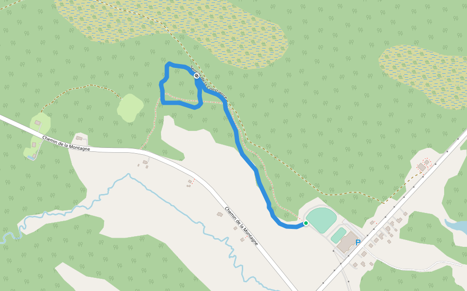Sentier de la Conscience walking route map in Bassin