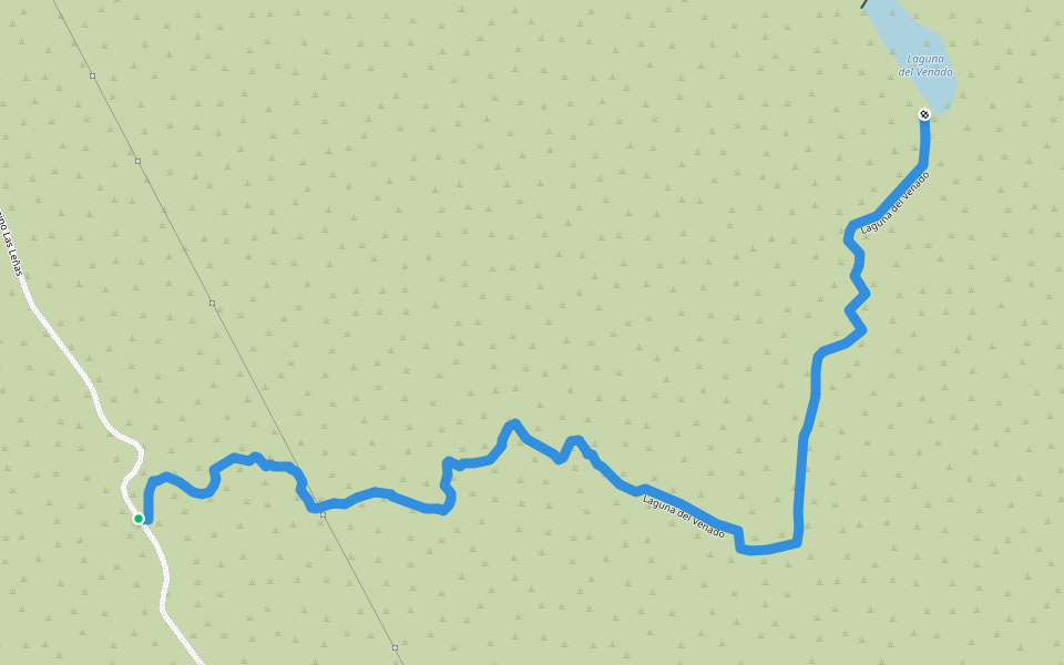 Laguna del Venado walking route map in El Manzanar