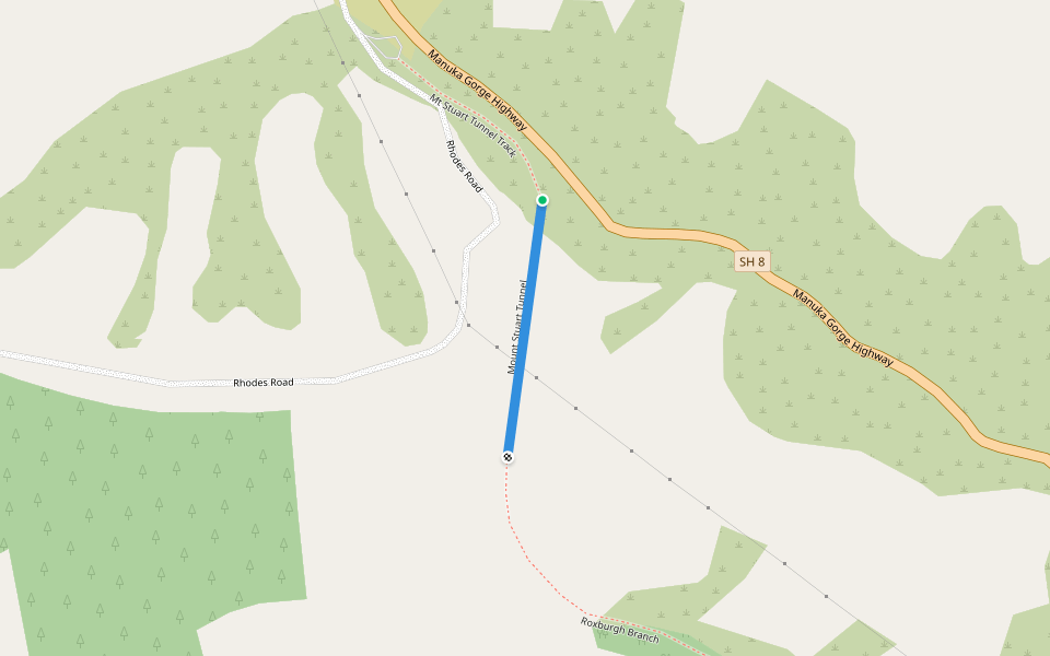 Mount Stuart Tunnel walking route map in Hillend