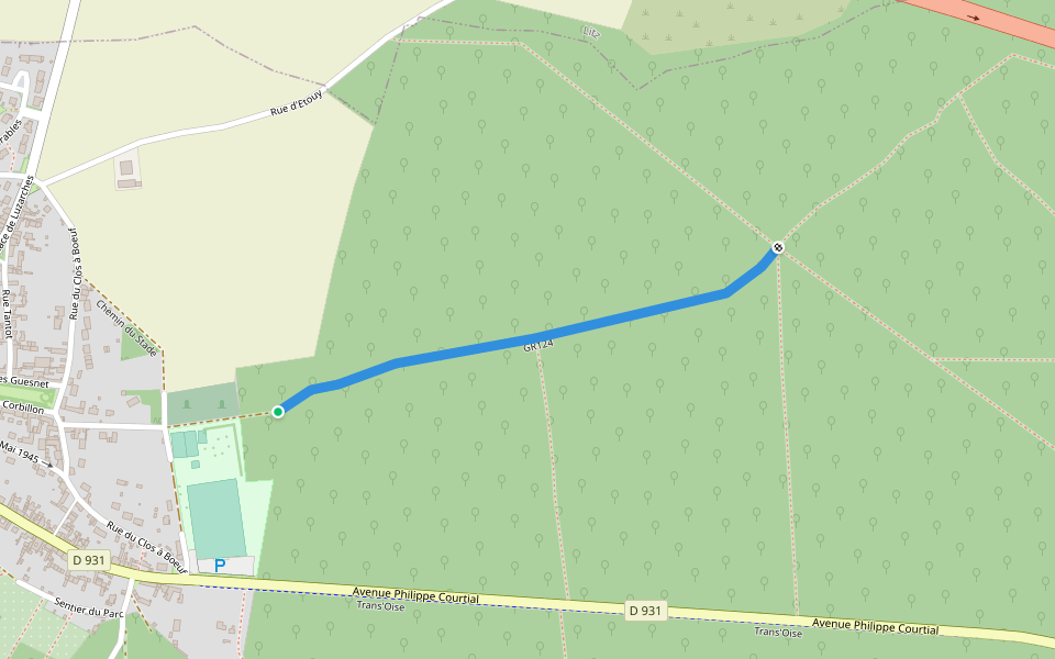 GR124 walking route map in La Neuville-en-Hez