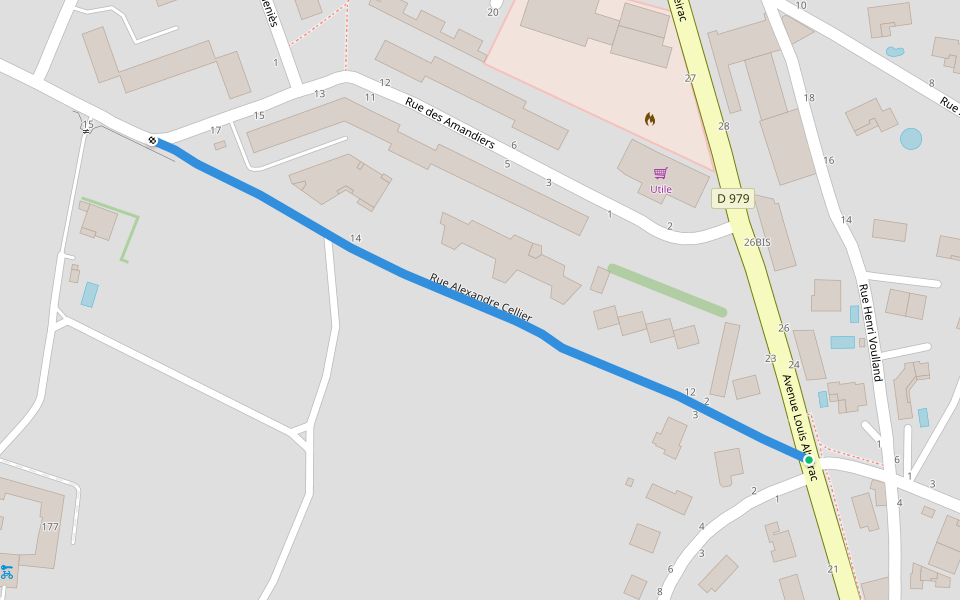 Rue Alexandre Cellier walking route map in Uzès