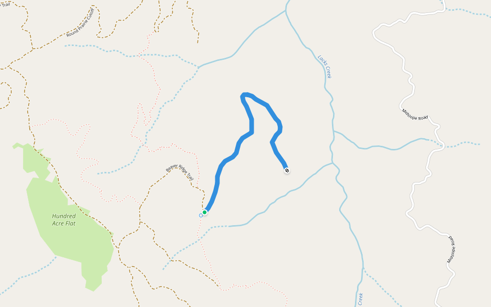 Faulkner Trail walking route map in Blue Lake