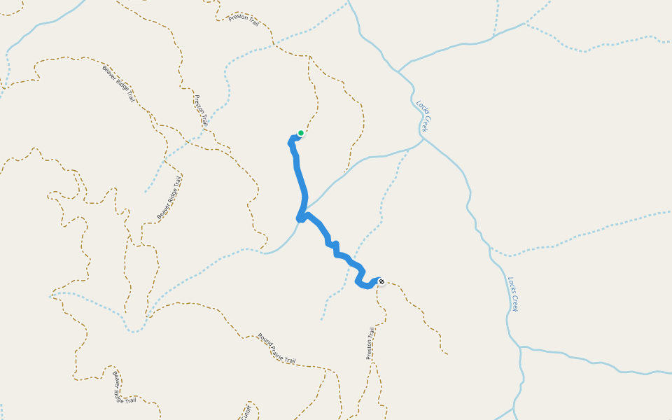 Preston Trail walking route map in Blue Lake