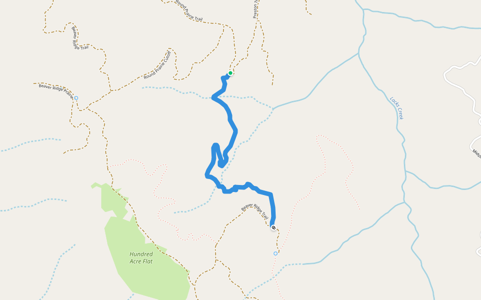 Prairie Trail walking route map in Blue Lake
