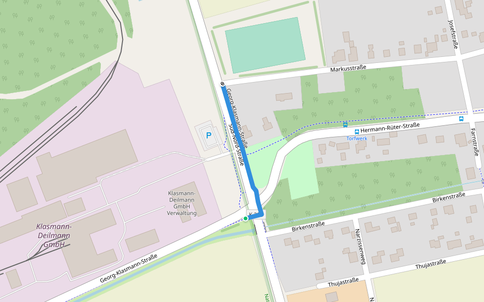 Georg-Klasmann-Straße walking route map in Geeste
