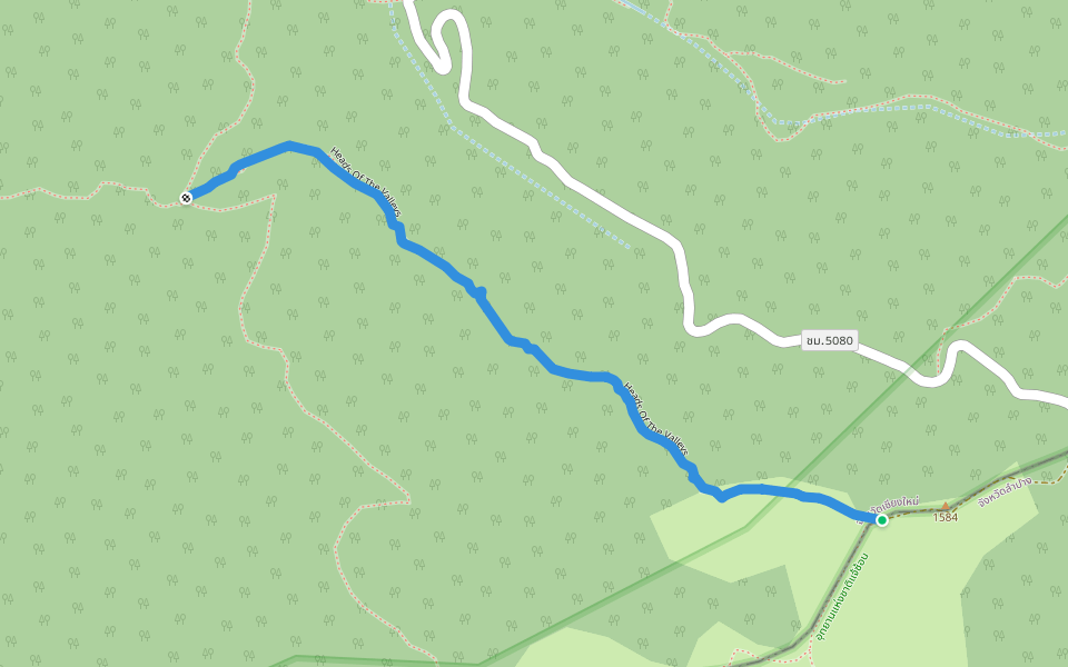 Heads Of The Valleys walking route map in Tambon Huai Kaeo