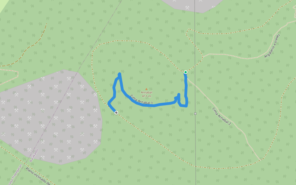 Cima Arnabal 1 walking route map in Barakaldo