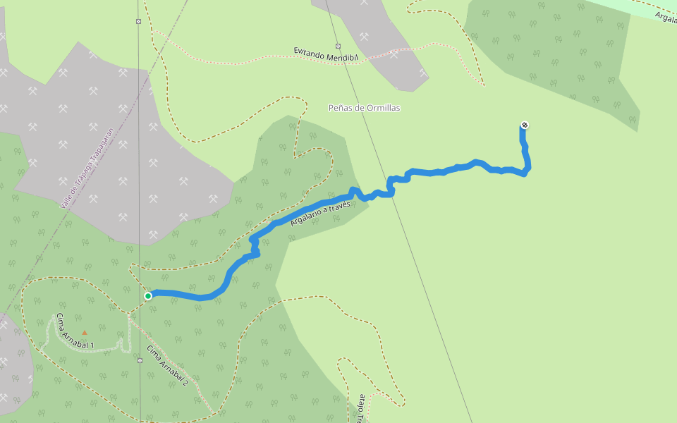 Argalario a través walking route map in Barakaldo
