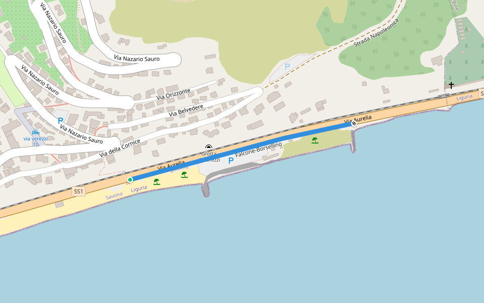 Falcone-Borsellino walking route map in Borgio