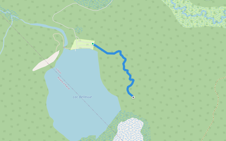 Cap Caché walking route map in St-Raymond