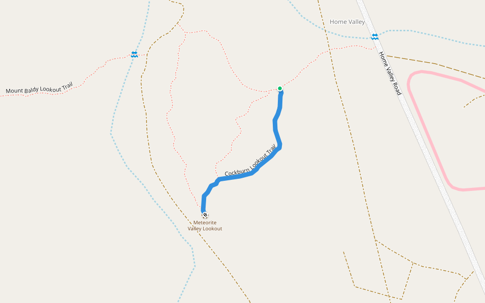 Cockburn Lookout Trail walking route map in Durack
