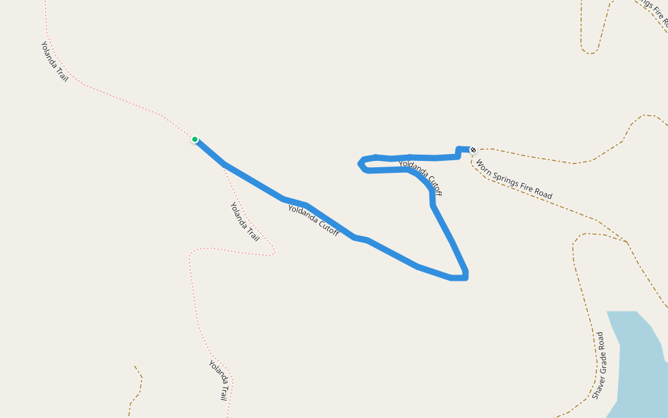 Yoldanda Cutoff walking route map in Ross