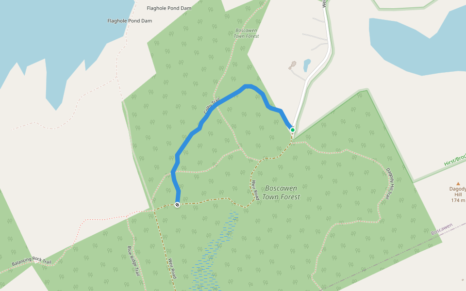 Colby Trail walking route map in Boscawen