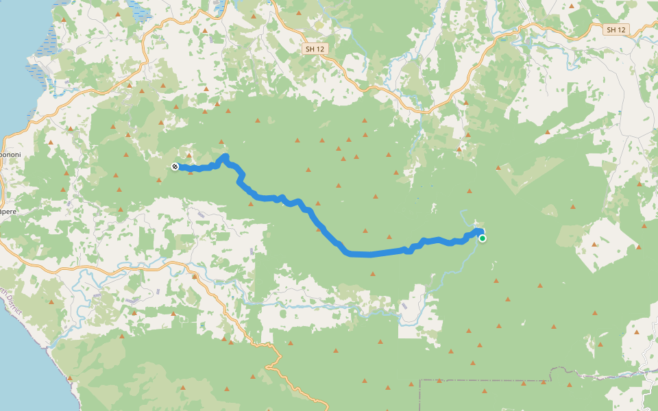 Waima Main Range Track walking route map in Ōtaua