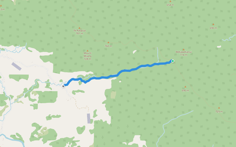 Taita Bridle Track walking route map in Waimā
