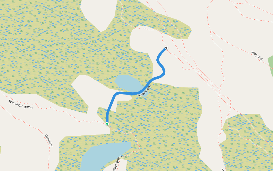 Forbinner'n walking route map in Beitostølen