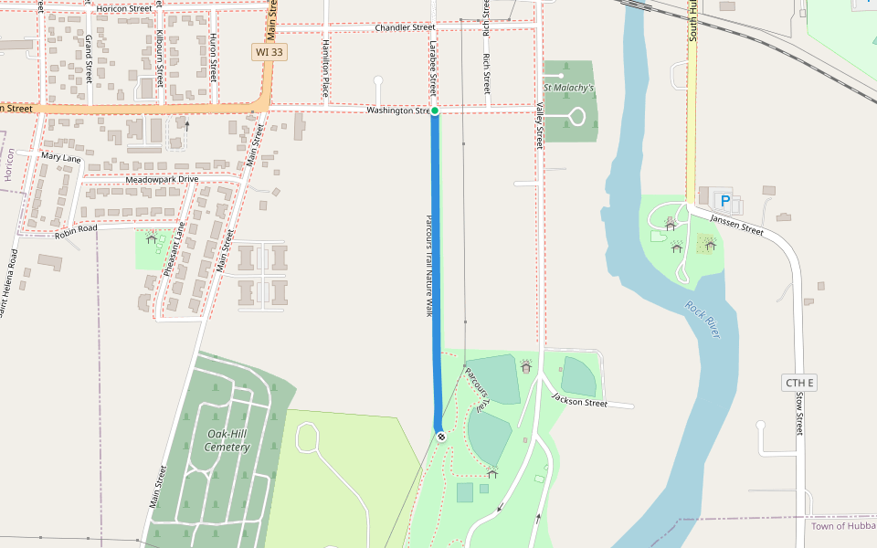 Parcours Trail Nature Walk walking route map in Horicon