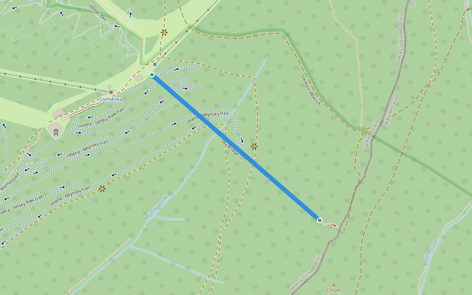 Sky Bridge 721 walking route map in Dolní Morava