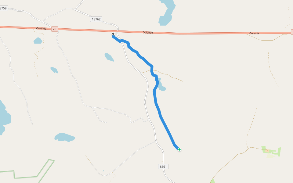 Moottorikelkkaura walking route map in Petäjäniemi