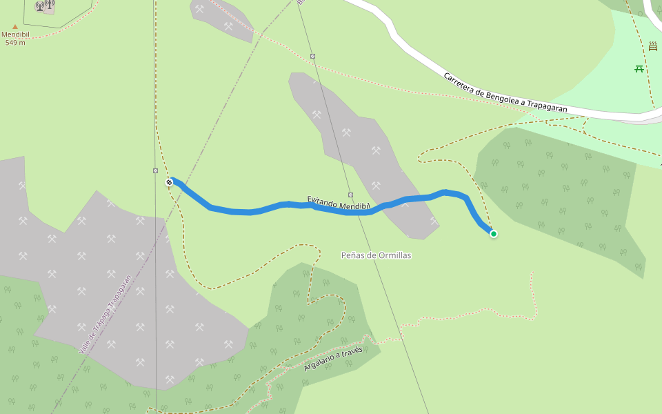 Evitando Mendibil walking route map in Barakaldo