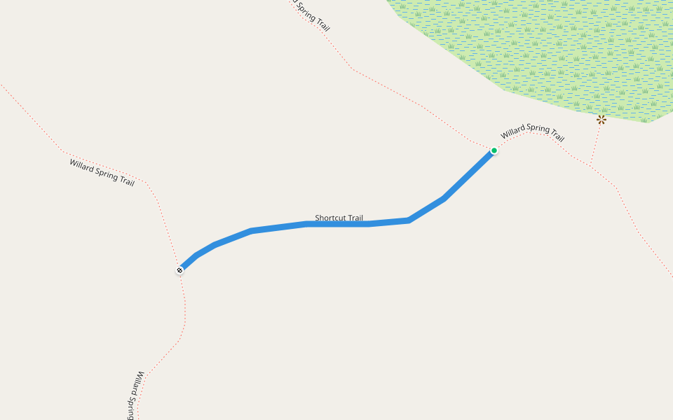 Shortcut Trail walking route map in Glenwood