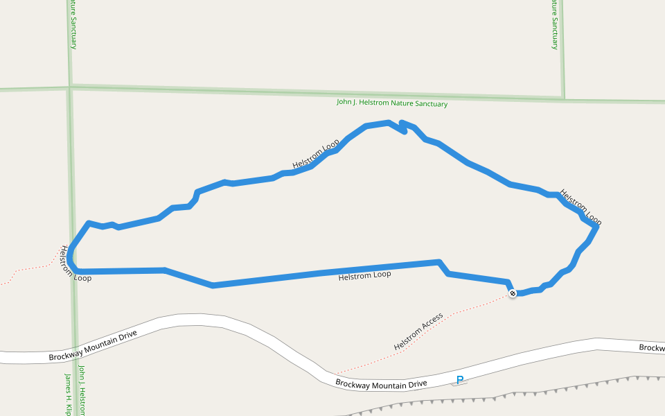 Helstrom Loop walking route map in Mohawk