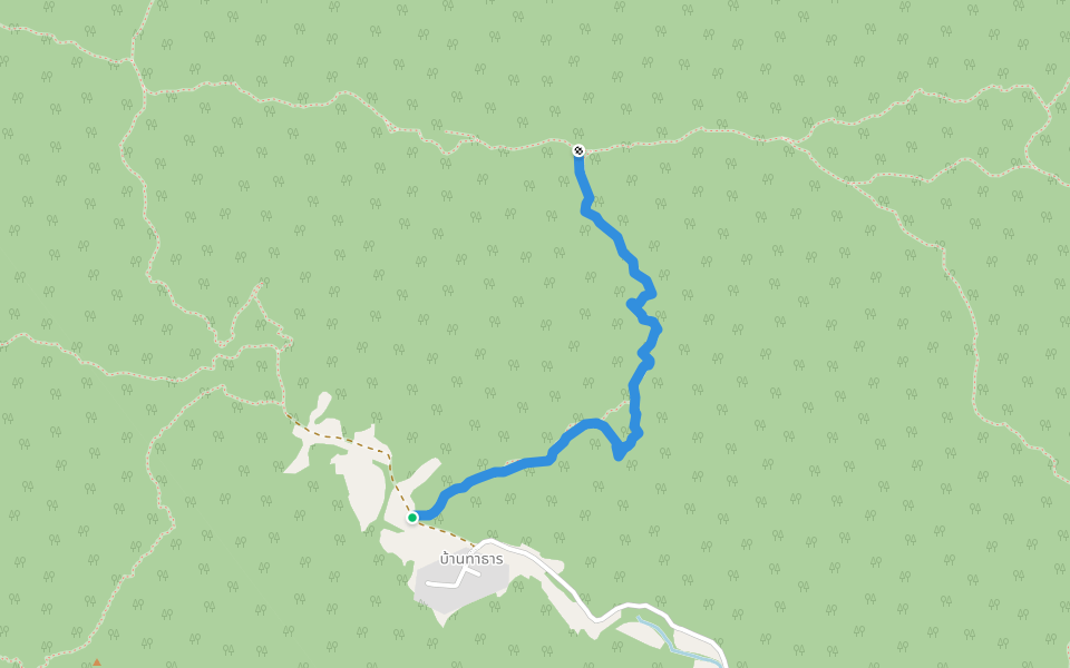 Nats Line walking route map in Tambon Don Pao