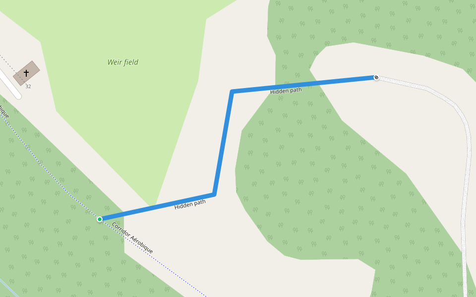 Hidden path walking route map in Montcalm