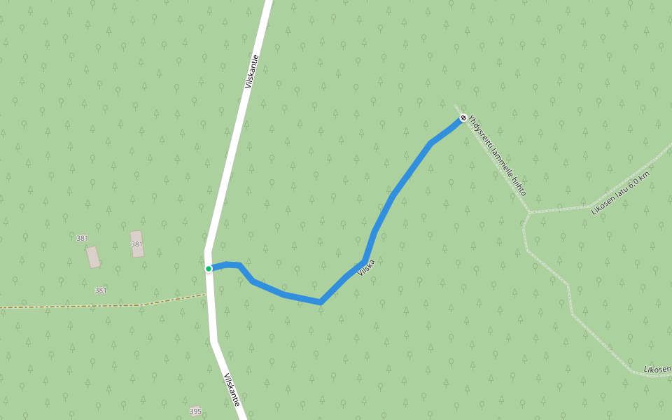 Vilska walking route map in Ylätalo
