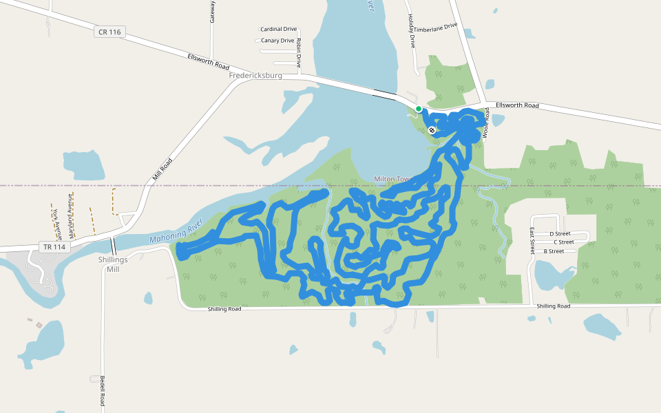 Lake Milton Loop walking route map in Berlin Center