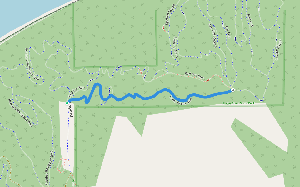 Fawn Creek Run walking route map in Louisville