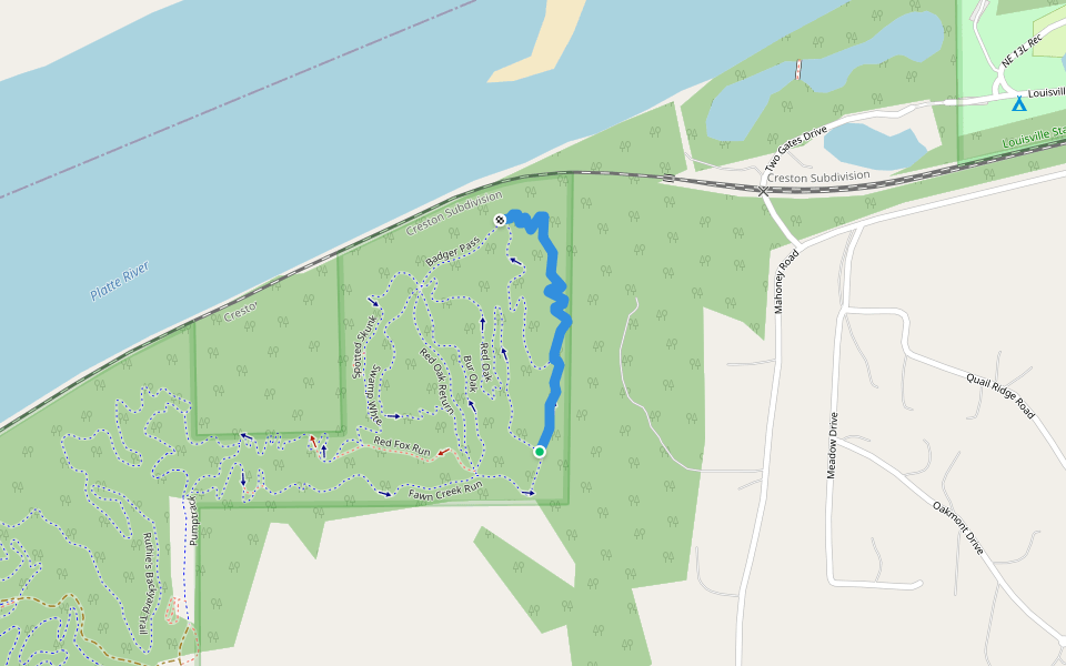 Cougar Ridge walking route map in Louisville