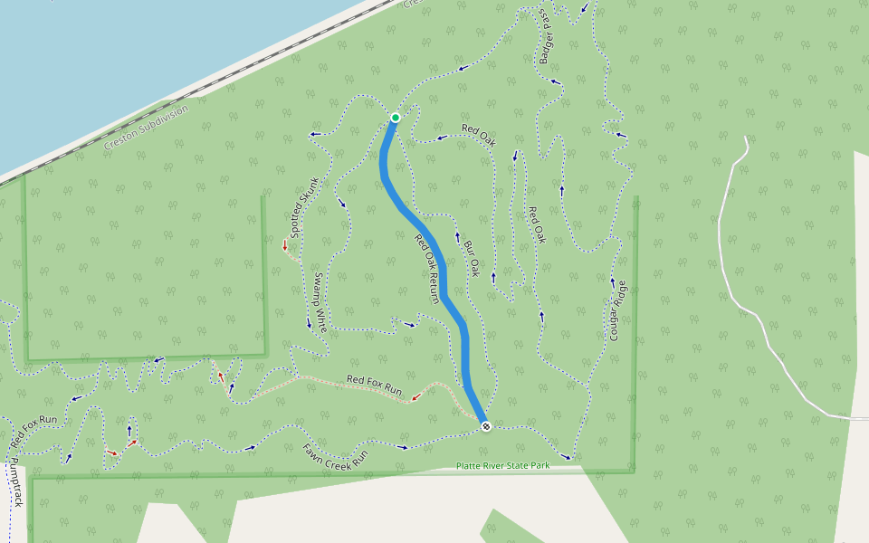Red Oak Return walking route map in Louisville