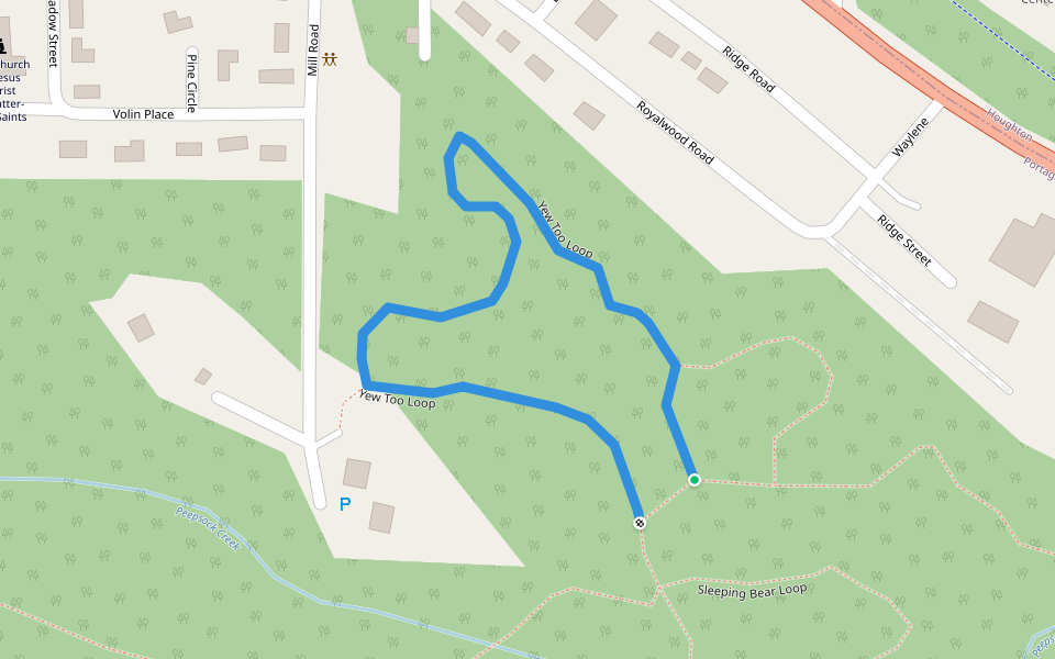 Yew Too Loop walking route map in Houghton