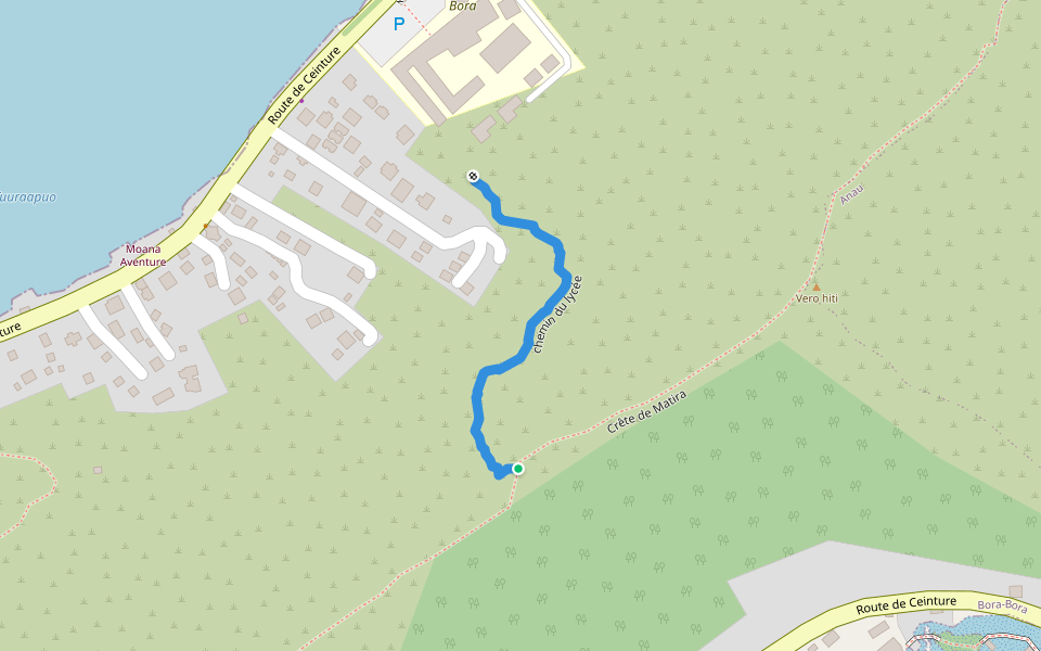 chemin du lycée walking route map in Vaitape