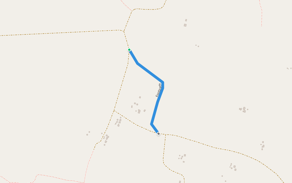 Footpath walking route map in Munenga