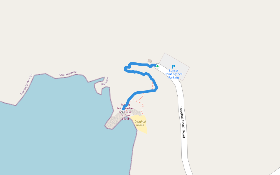 Sunset Point Kasheli Path walking route map in Kasheli